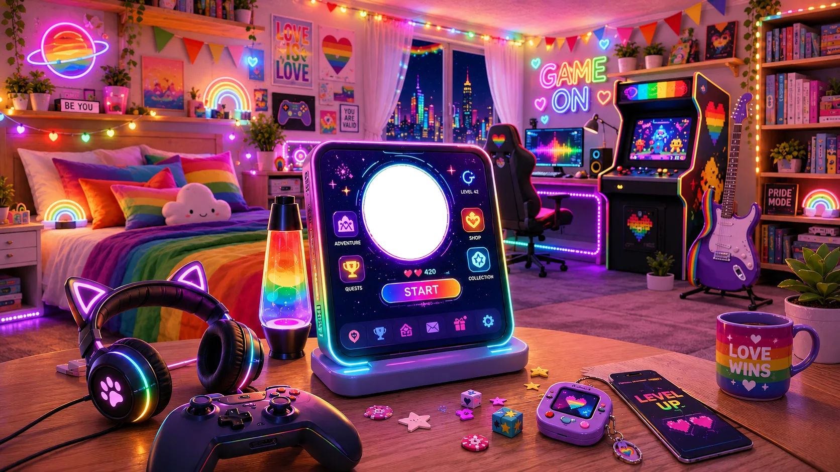 Interactive neon room
